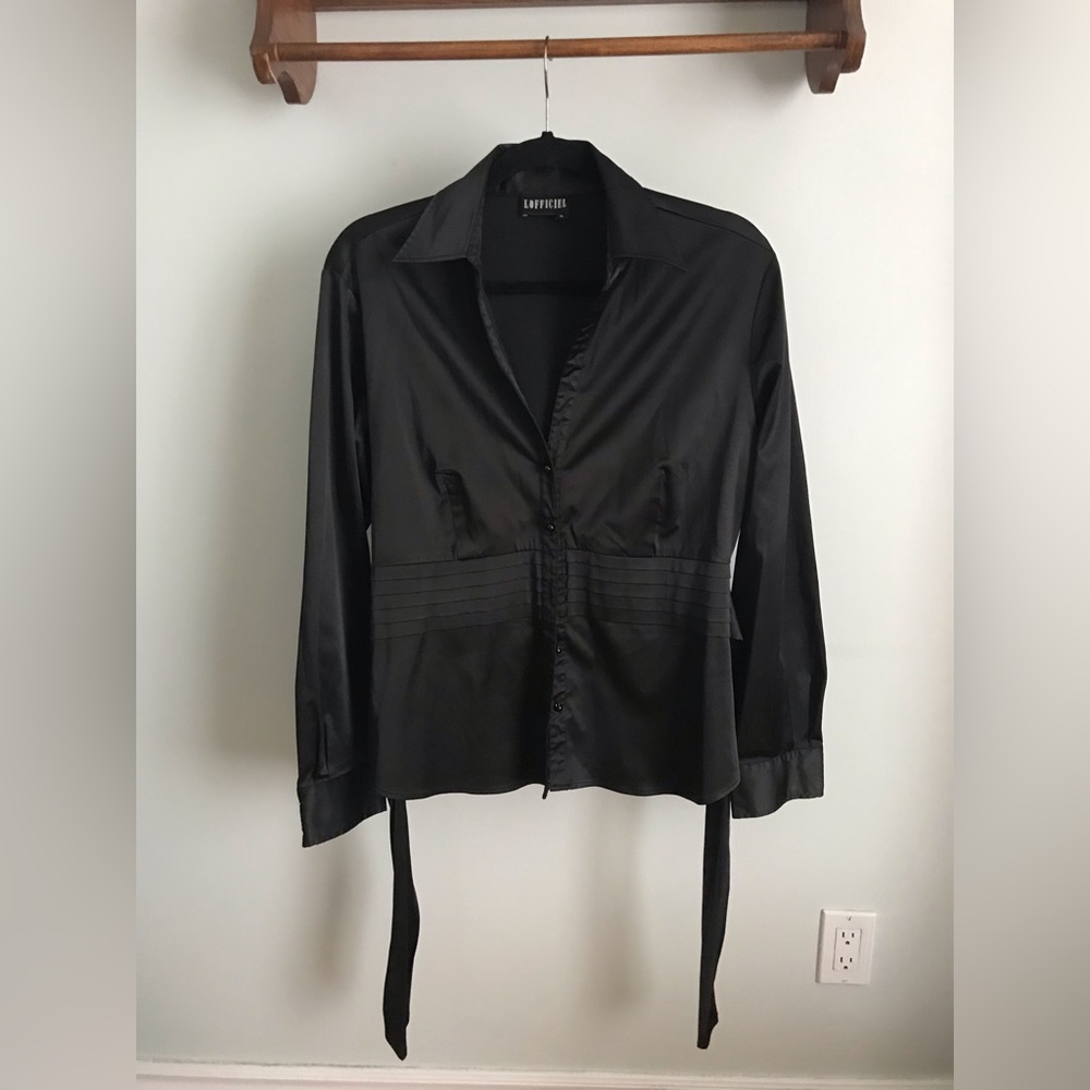 L’Officiel Black Adjusted Button-Down Shirt XL